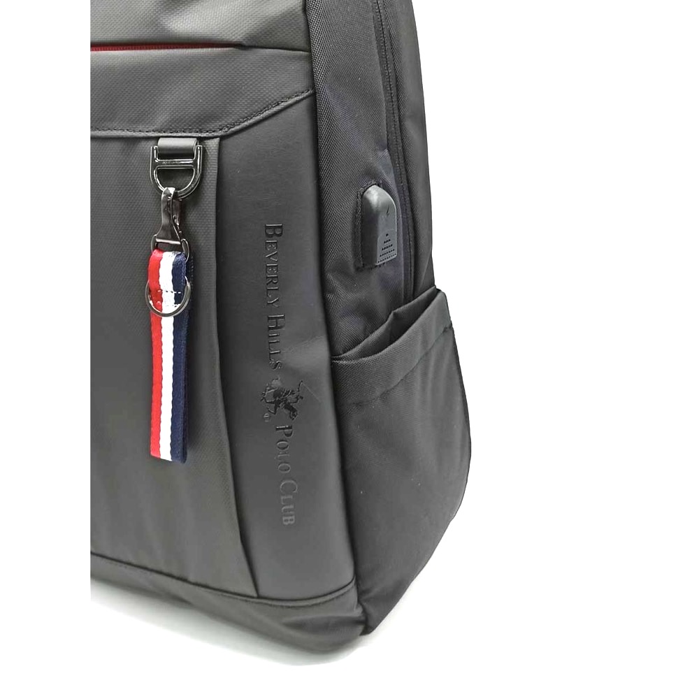 BEVERLY HILLS POLO CLUB -zaino nero in tessuto porta pc- – Theorema Pelle