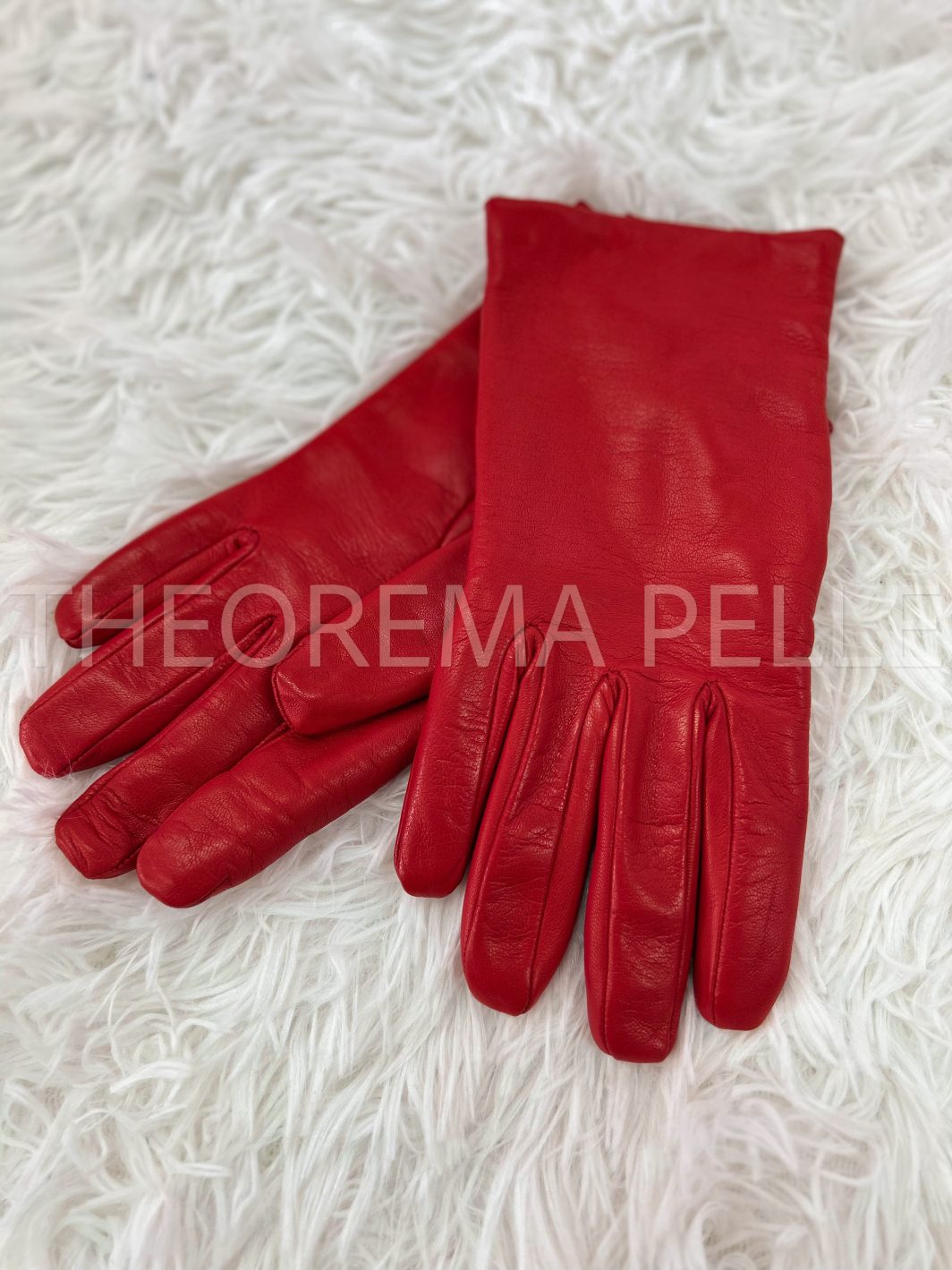 ENNEGI AB08 -guanti donna rossi in vera pelle semplici-